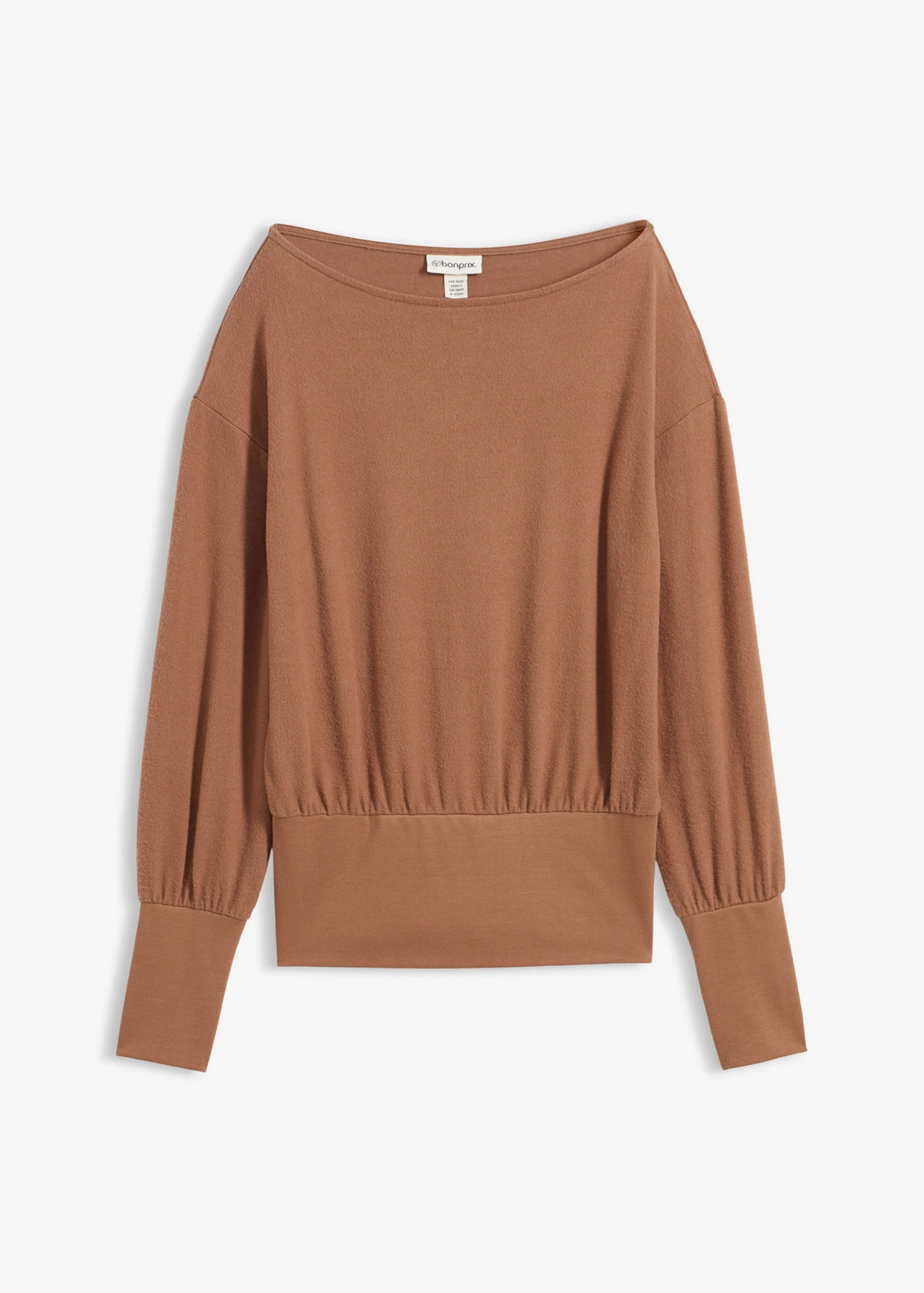 Bluză cu mâneci lungi din mix cu viscoză • maro castaniu • magazin bonprix