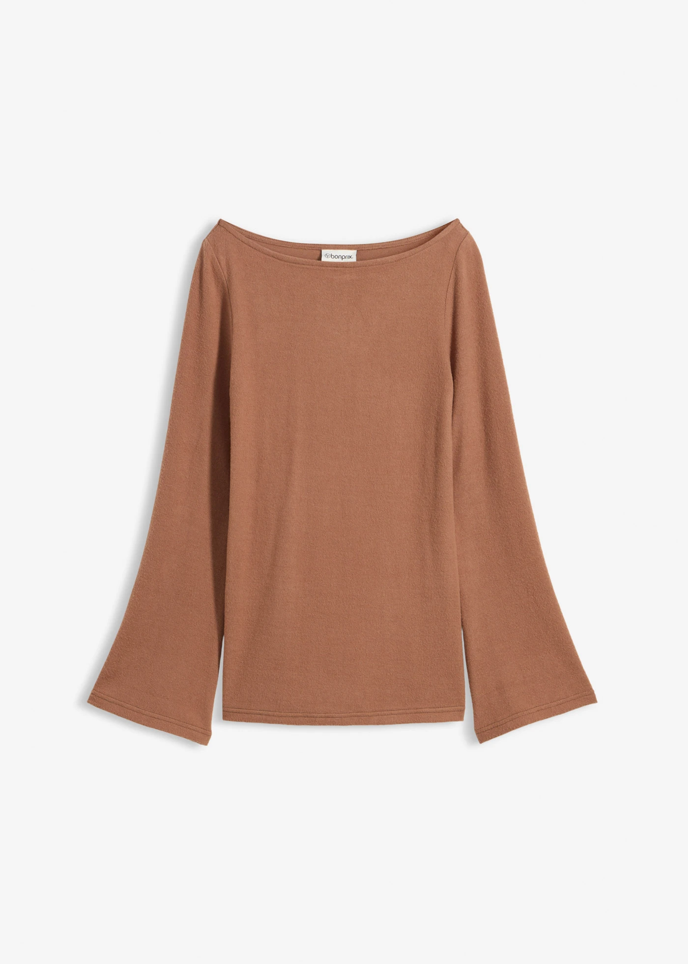 T-shirt manches longues doux en viscose mélangée • marron • Boutique bonprix