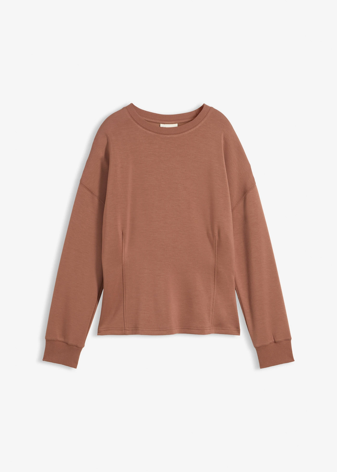 Sweat cintré en matière néoprène • marron • Boutique bonprix
