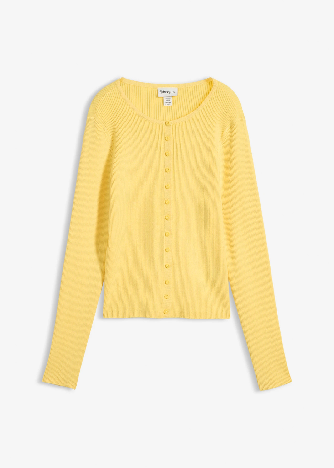 Fijngebreid vest in een zachte viscosemix • geel • bonprix online shop