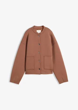 Blouson en néoprène confortable, Couleur: marron