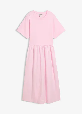 Robe midi 100% coton, Couleur: rose cristal