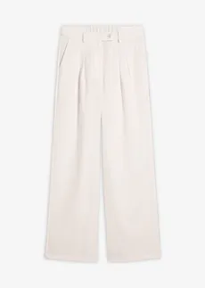 Broek met decoratieve knoop van een viscose-mix • wolwit • bonprix online shop