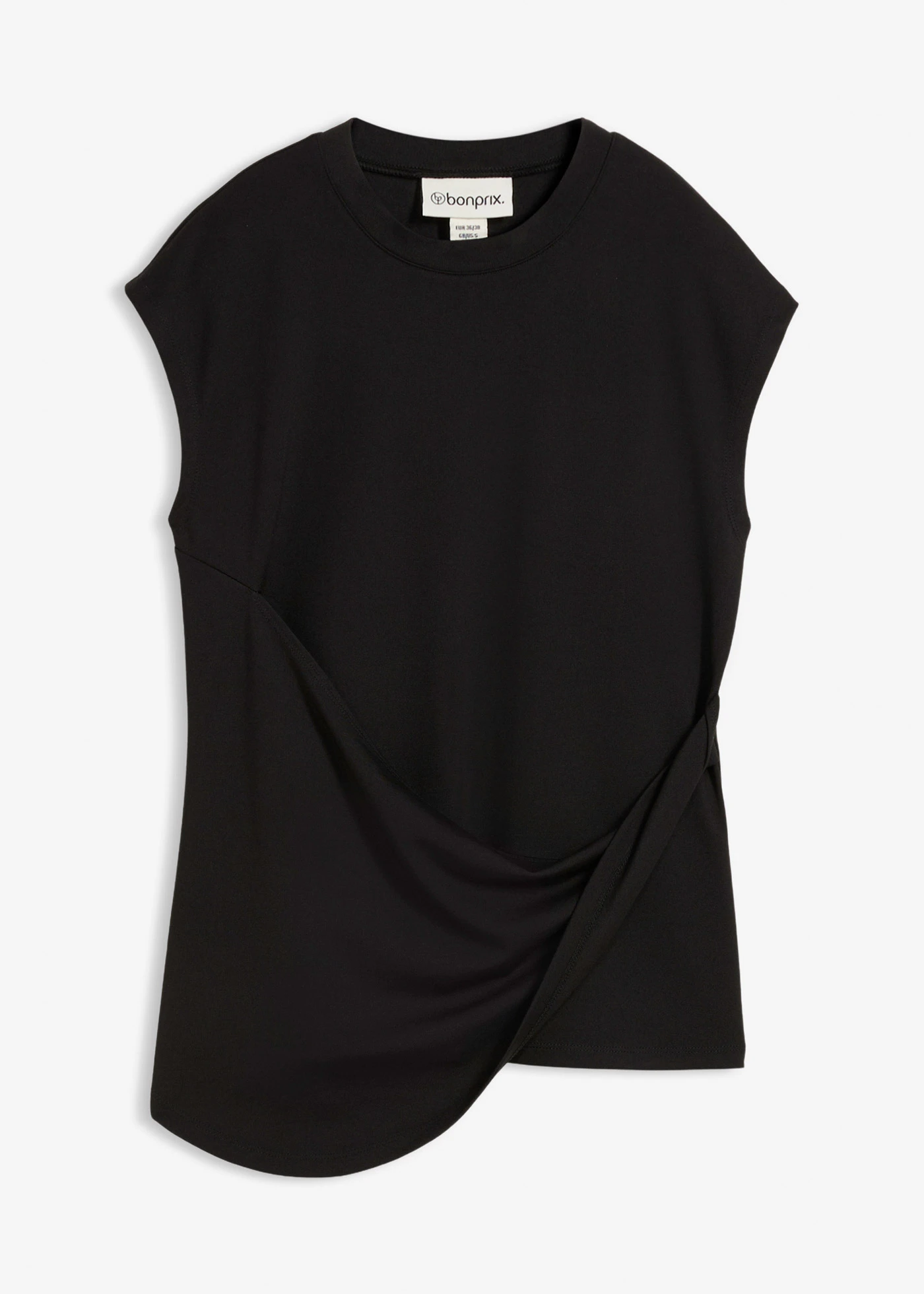 Shirt met asymmetrische onderrand van een viscose-mix • zwart • bonprix online shop
