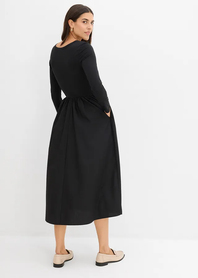 Robe midi, Couleur: noir