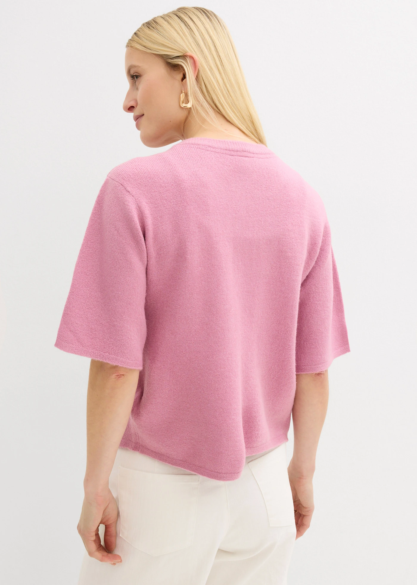 Fijn gebreid vest met strikjes • mauve • bonprix online shop