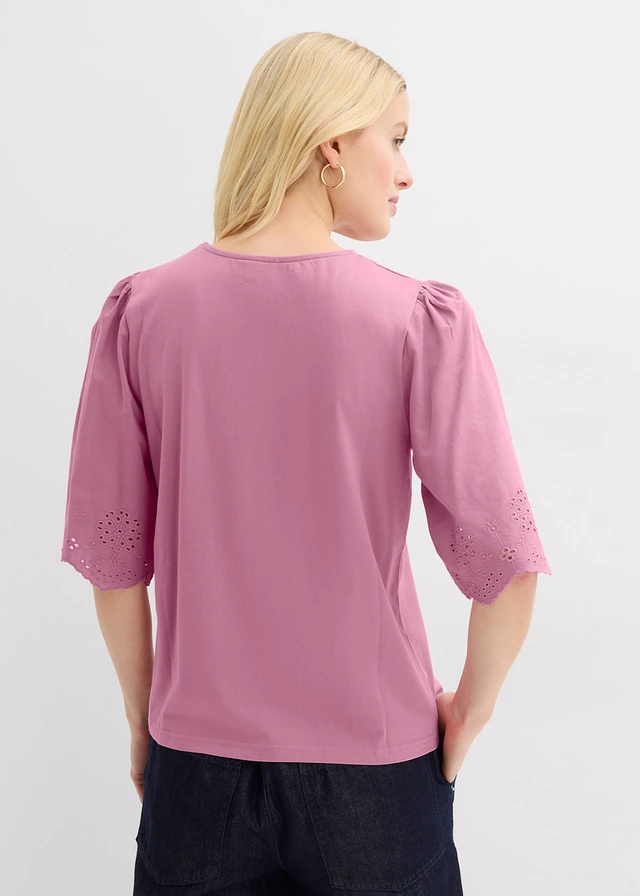 Shirt met broderie anglaise • mauve • product-page.page-title-suffix