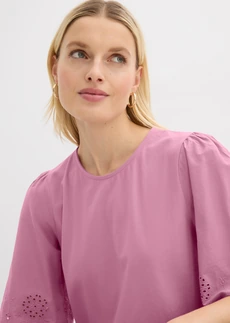 Tričko s dierkovanou výšivkou • slezová • obchod bonprix