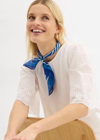 T-shirt à broderie anglaise • blanc • Boutique bonprix