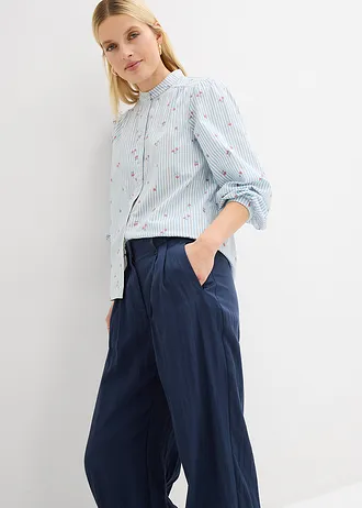 Twill broek met aanpasbare taillewijdte • donkerblauw • bonprix online shop