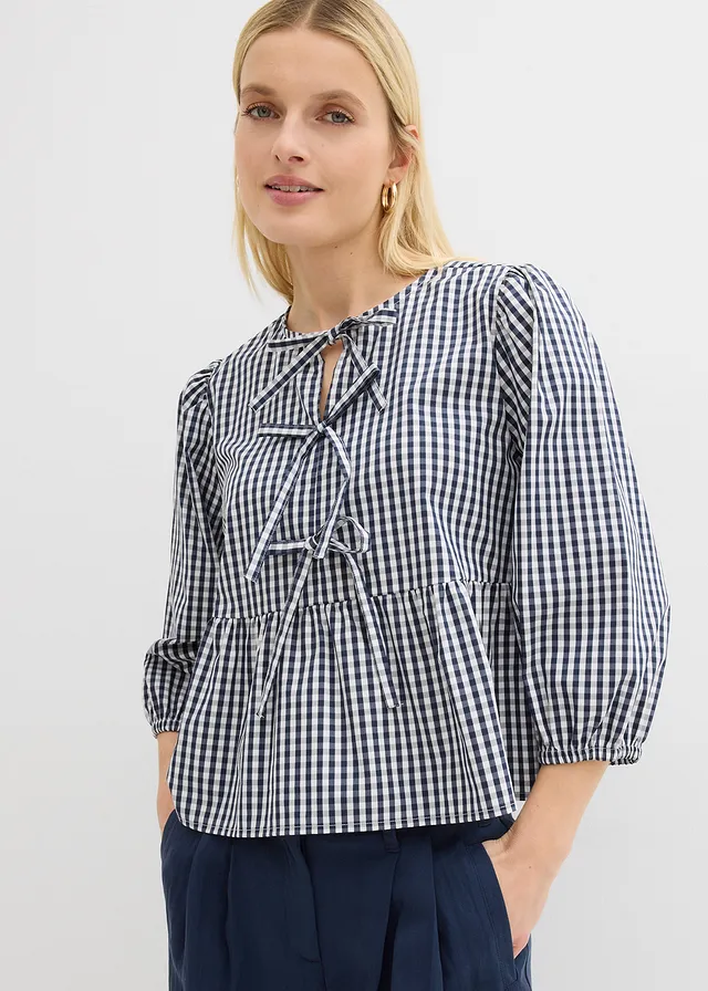 Blouse à nouettes • bleu foncé/blanc • product-page.page-title-suffix