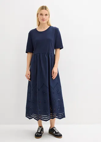 Maxi jurk van puur katoen • donkerblauw • bonprix online shop