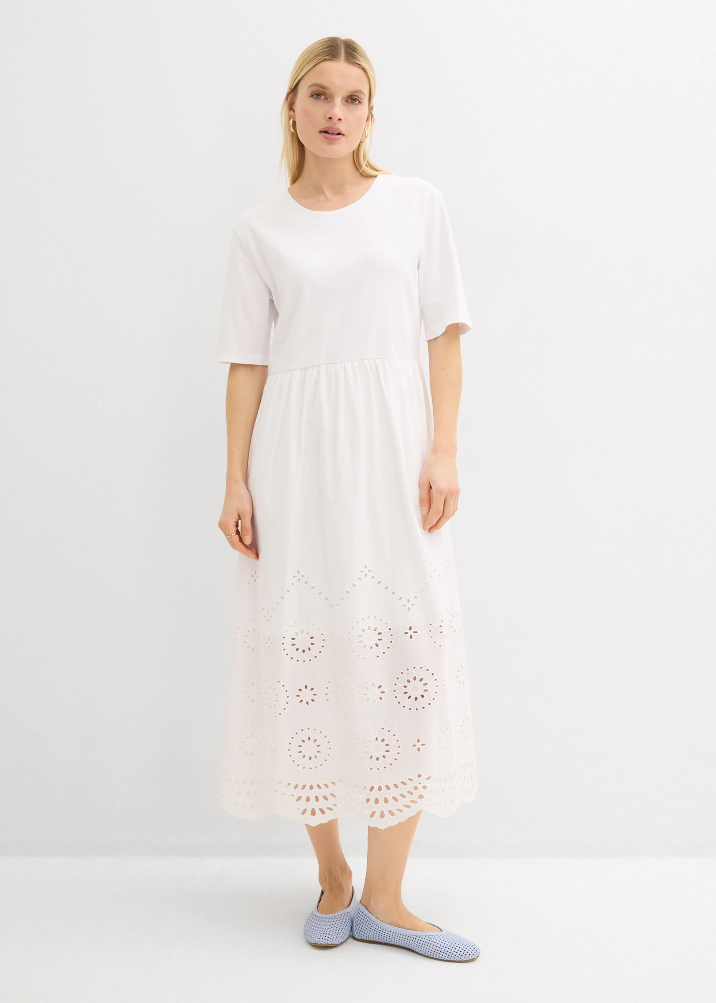 Maxi jurk van puur katoen • wit • bonprix online shop