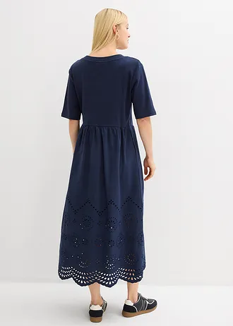 Maxi jurk van puur katoen • donkerblauw • bonprix online shop
