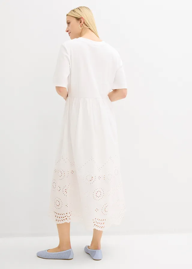 Maxi jurk van puur katoen • wit • product-page.page-title-suffix