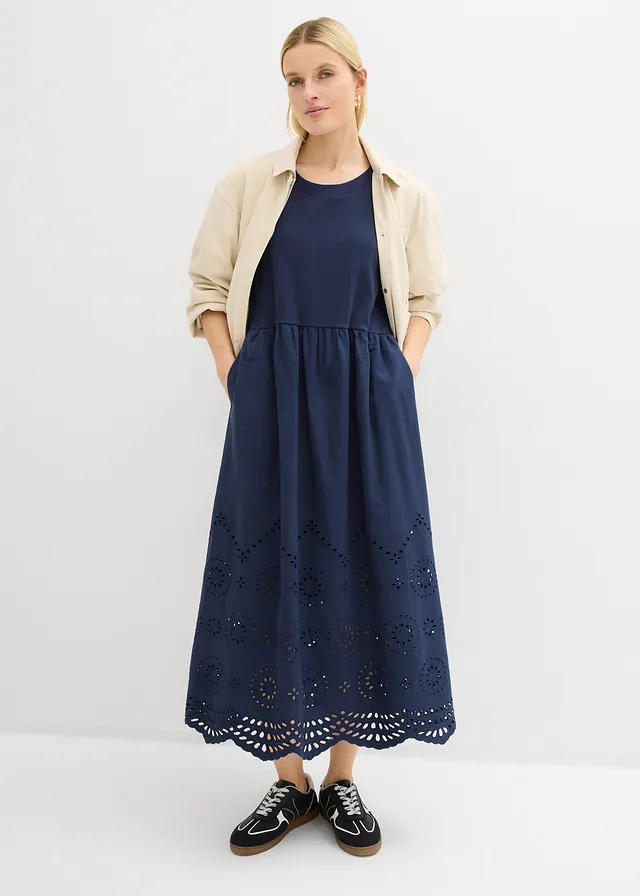 Maxi jurk van puur katoen • donkerblauw • product-page.page-title-suffix