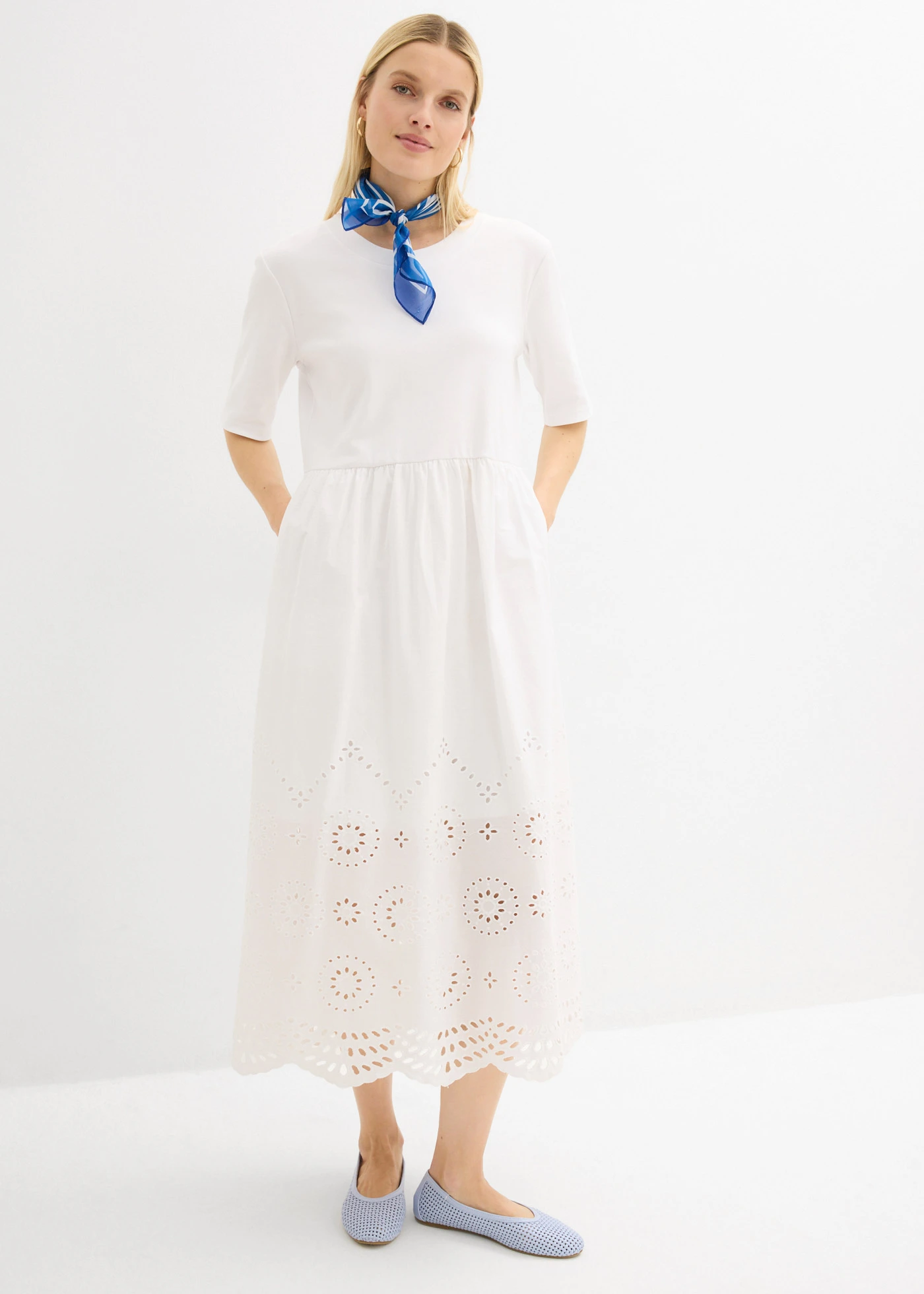 Robe longue 100% coton • blanc • Boutique bonprix