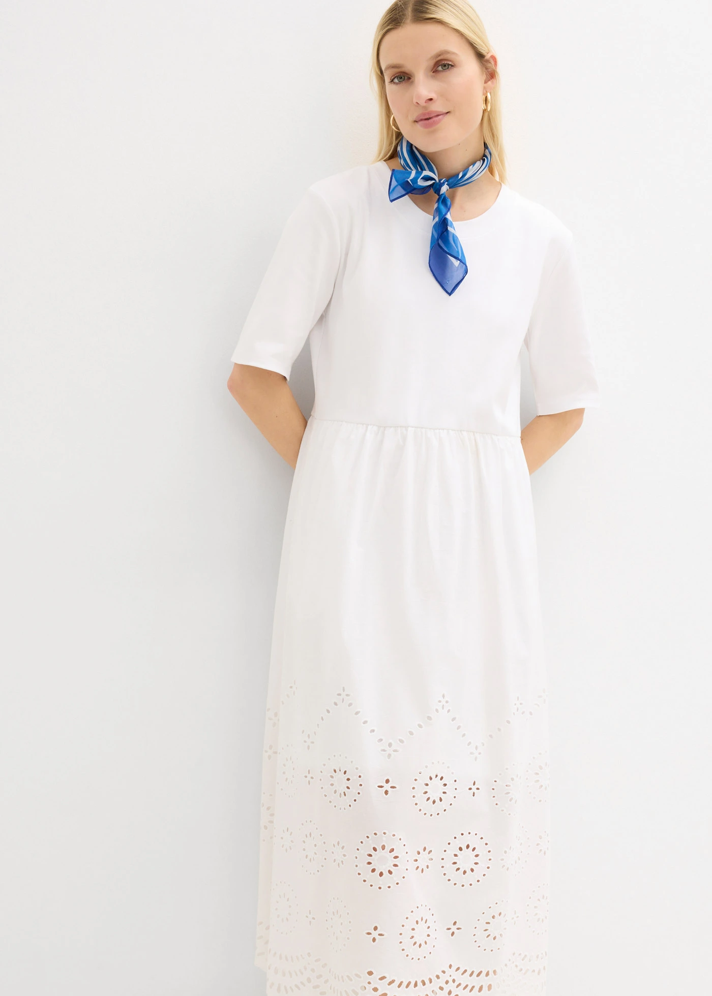 Maxi jurk van puur katoen • wit • bonprix online shop