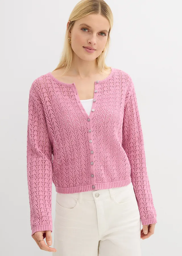 Ajour vest van katoen • mauve • product-page.page-title-suffix