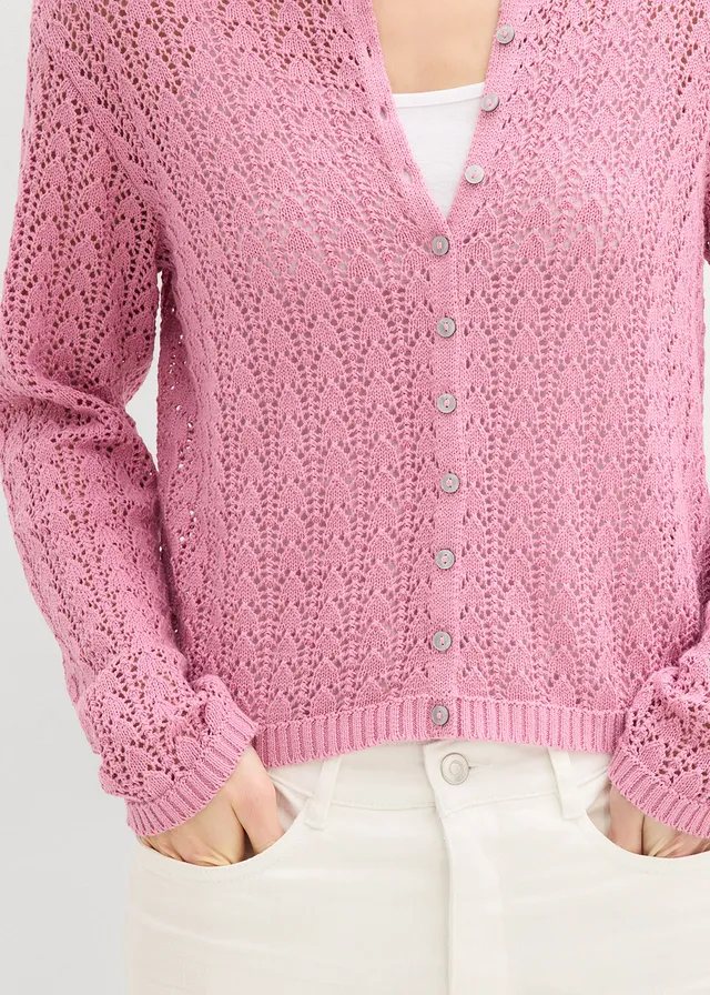 Ajour vest van katoen • mauve • product-page.page-title-suffix