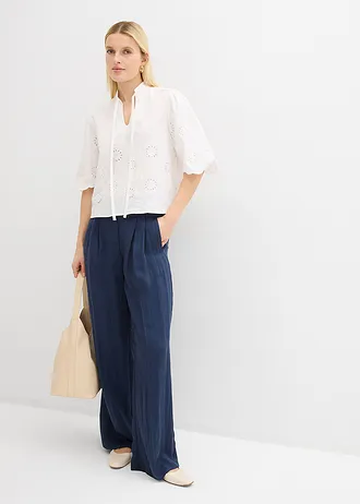 Korte tuniek met broderie anglaise • wit • bonprix online shop