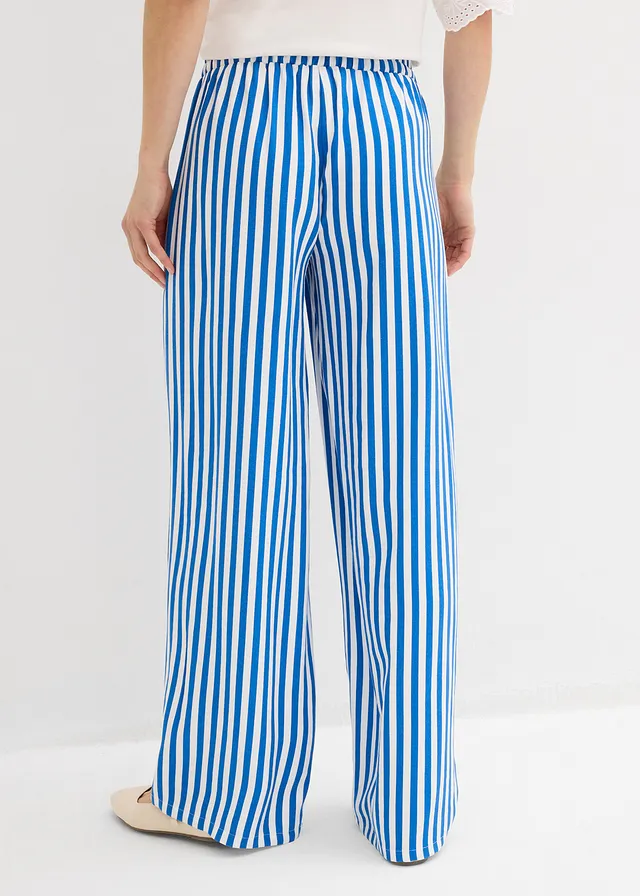 Marlene Dietrich broek van soepelvallende viscosemix • arctisch blauw-wit • product-page.page-title-suffix