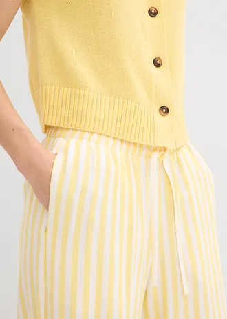 Pantalon large à pinces, fluide • jaune clair-blanc • Boutique bonprix