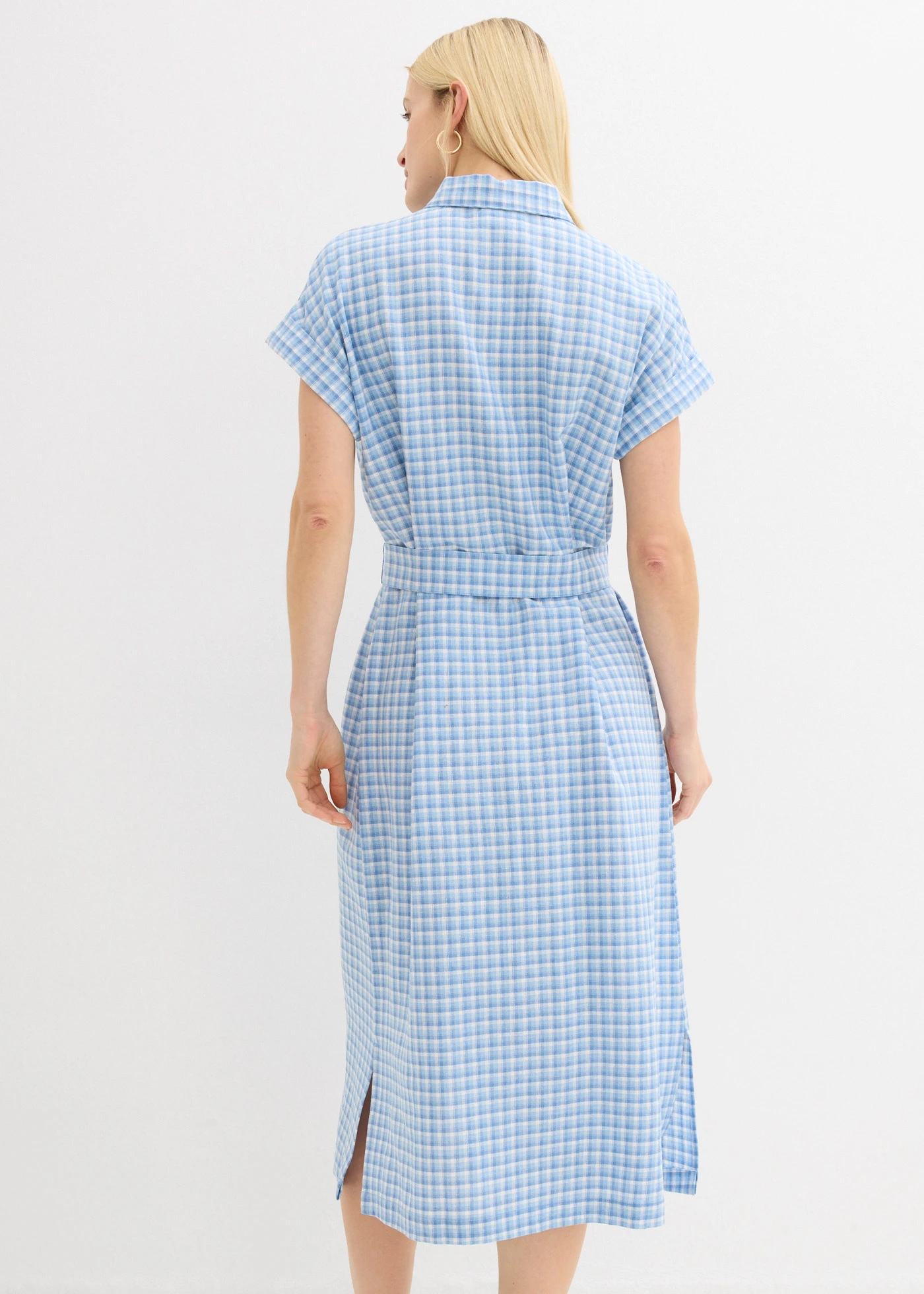 Overhemdjurk van een linnenmix • arctisch blauw-lichtblauw-wit • bonprix online shop