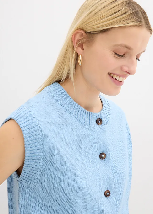 Gebreid vest • lichtblauw • product-page.page-title-suffix