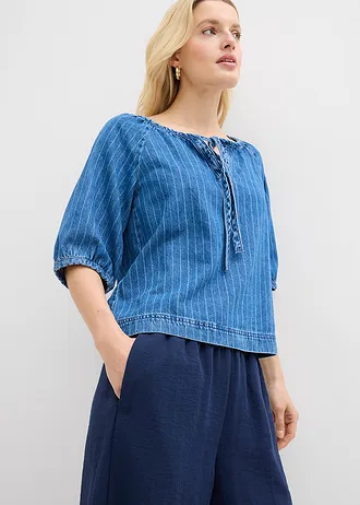 Spodnie culotte z miękkiej mieszanki wiskozy • granatowy • sklep bonprix