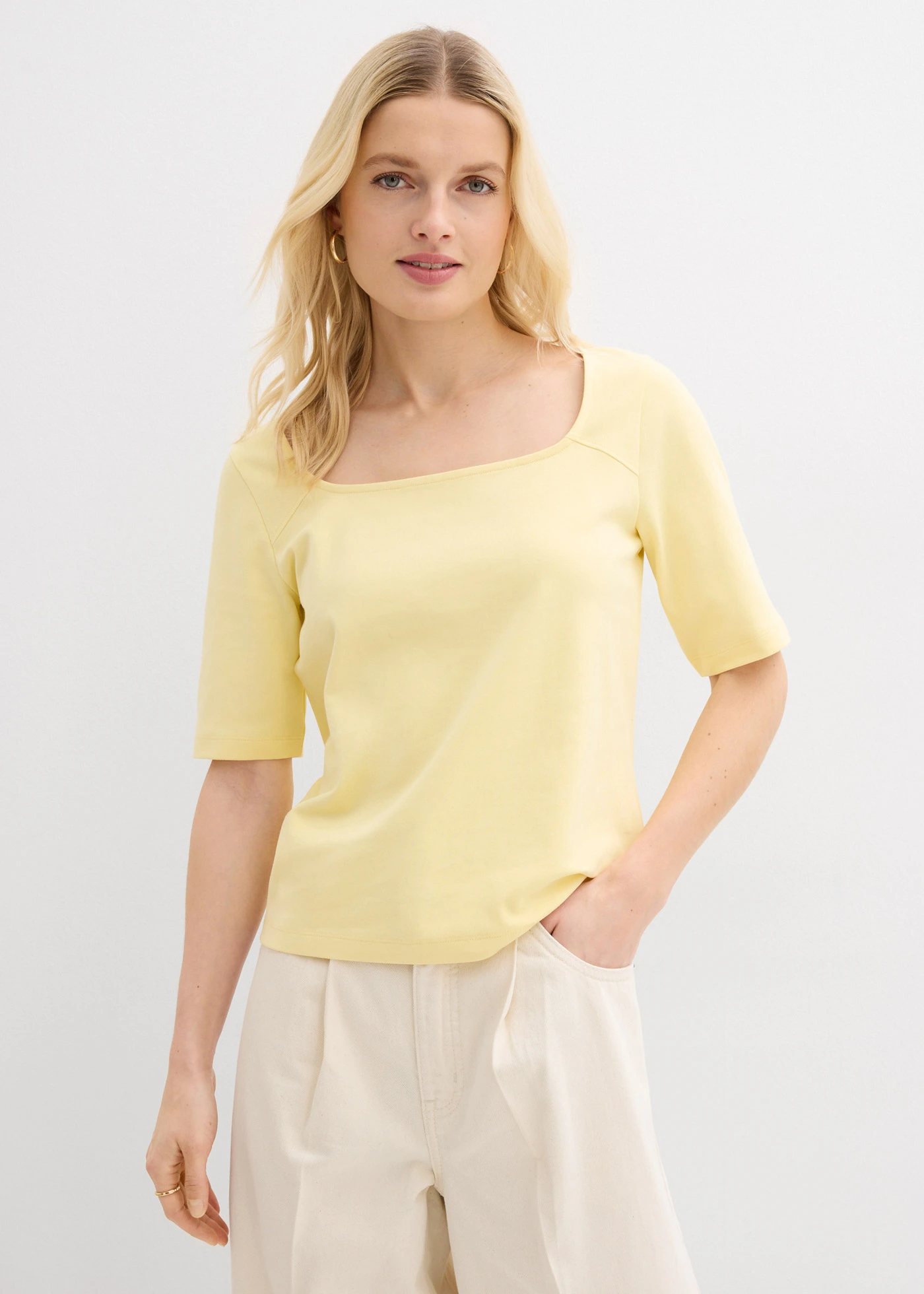 Tricou din bumbac greu • galben deschis • magazin bonprix