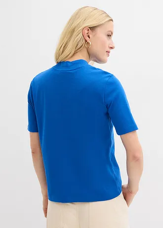 T-shirt z prążkowanej bawełny • niebieski arktyczny • sklep bonprix