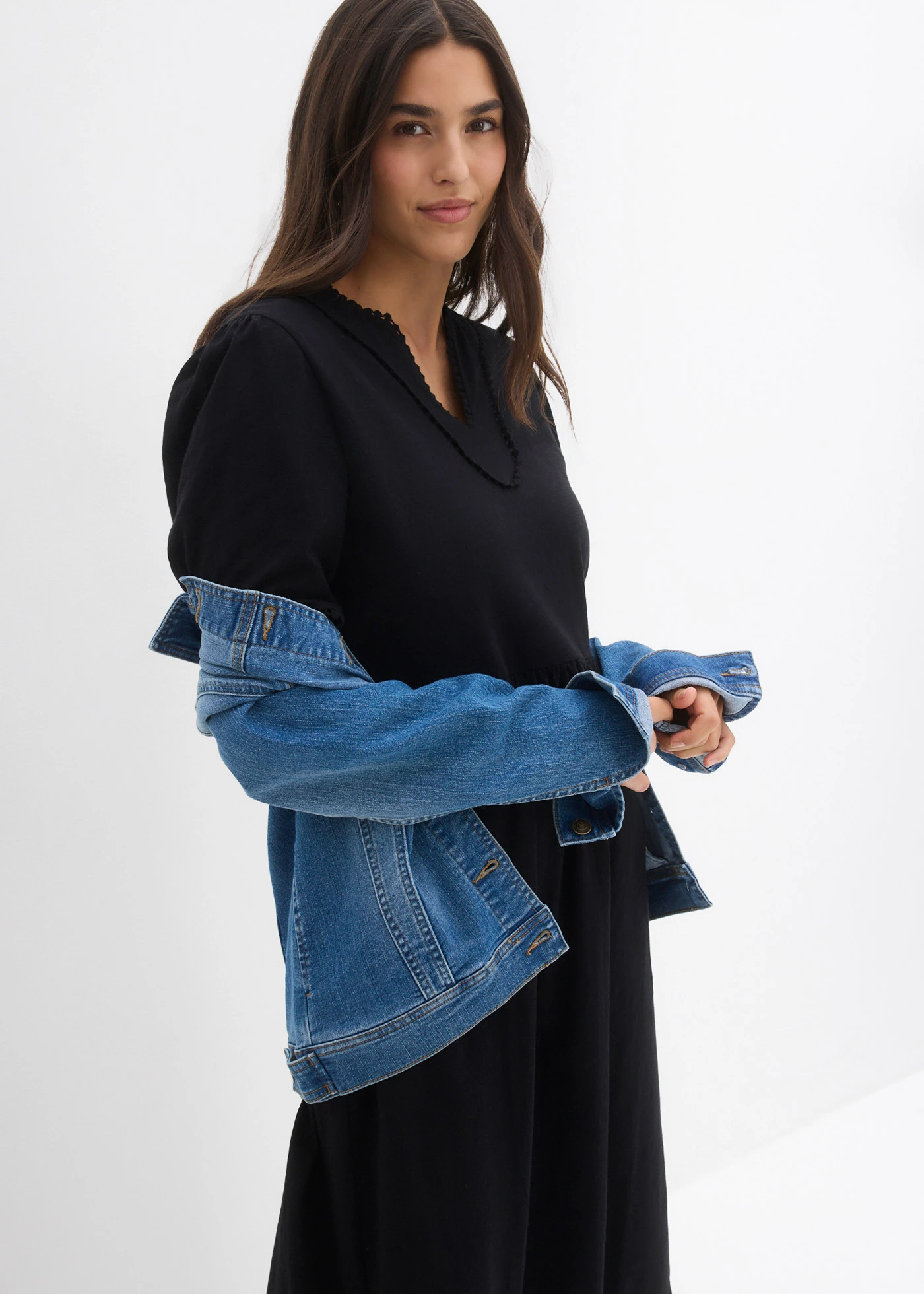 Shirtjurk van puur katoen • zwart • bonprix online shop