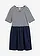 Robe en jersey 100% coton, Couleur: bleu foncé-écru rayé