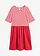 Robe en jersey 100% coton, Couleur: rouge-écru rayé