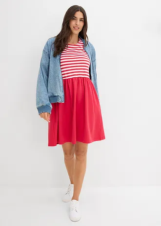 Shirtjurk van puur katoen • rood-wolwit gestreept • bonprix online shop