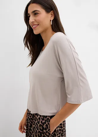 Sukienka T-shirtowa z czystej bawełny • naturalny kamień w panterkę • sklep bonprix