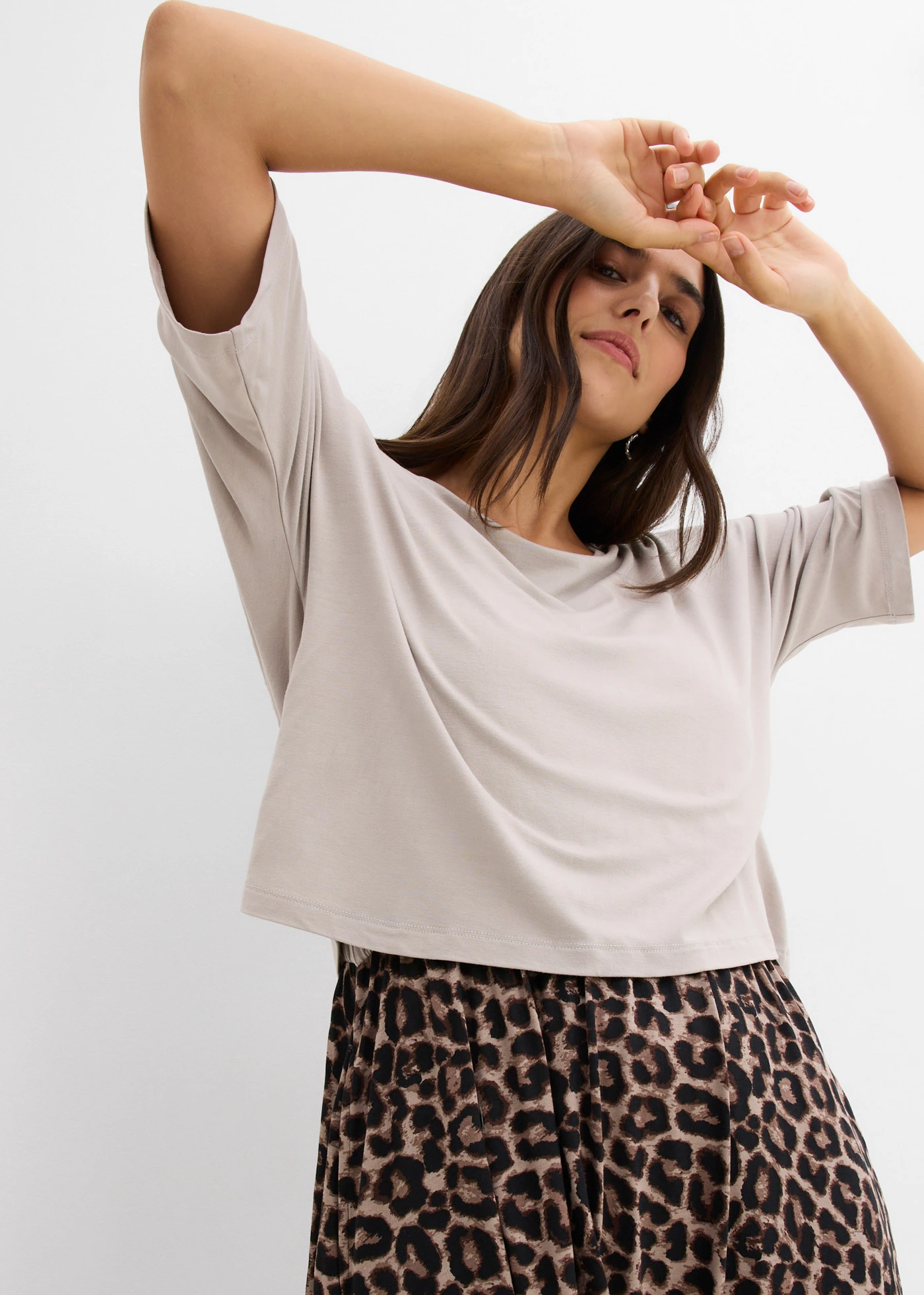 Robe en jersey 100% coton • grès léopard • Boutique bonprix