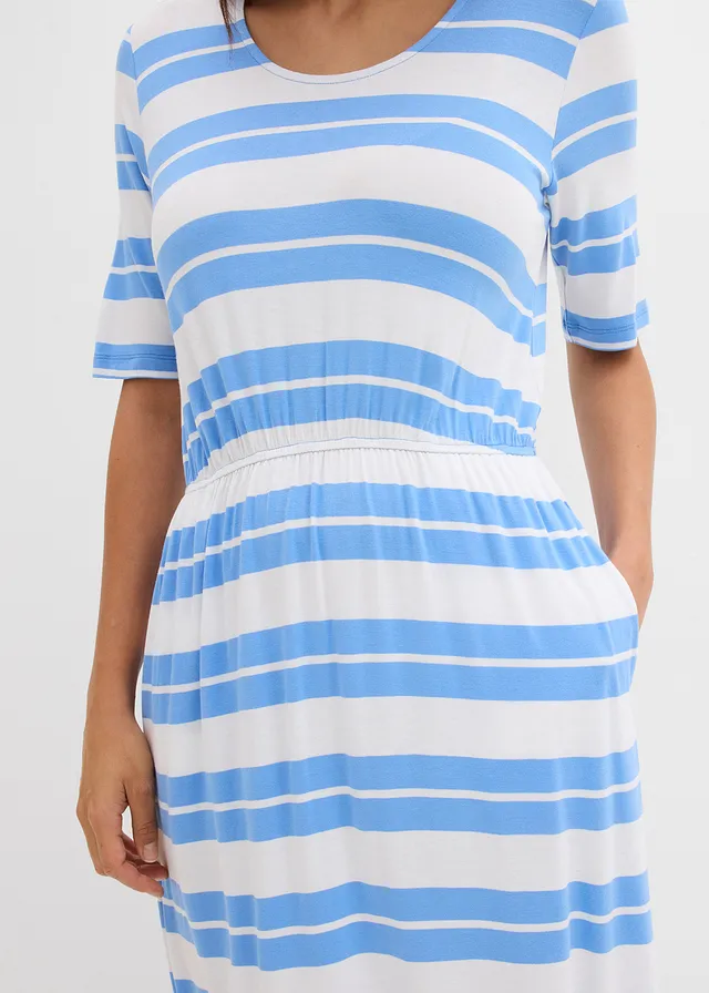 Robe en viscose extensible • bleu moyen rayé • product-page.page-title-suffix