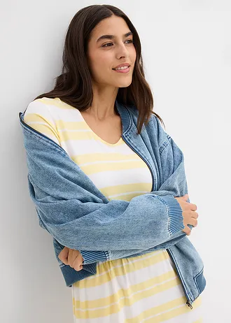 Shirtjurk van een viscosemix • lichtgeel gestreept • bonprix online shop