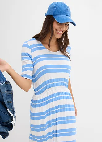 Shirtjurk van een viscosemix • middenblauw gestreept • bonprix online shop