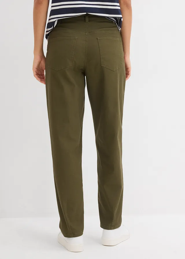 Barrel broek met comfortabele tailleband • donkerolijfgroen • product-page.page-title-suffix