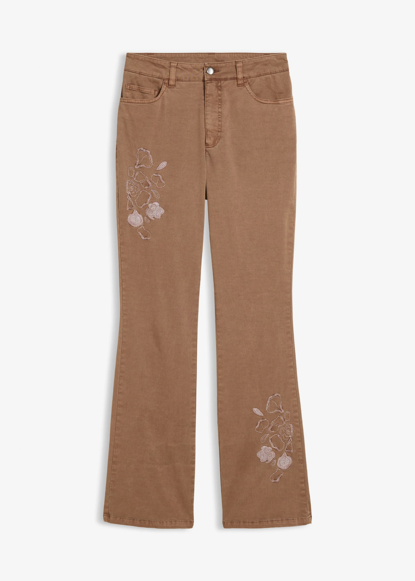 Bootcut farmer hímzéssel • gesztenyebarna • bonprix áruház