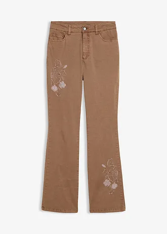 Kalhoty Bootcut s výšivkou