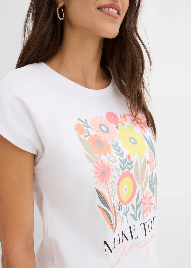 Tricou din bumbac 100% • alb • magazin bonprix