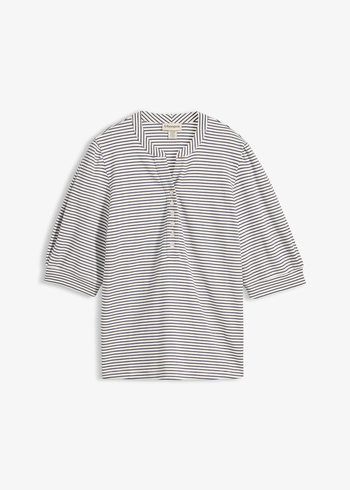 Tričko z čistej bio bavlny • perlovo biela/tmavomodrá    pásikovaná • obchod bonprix