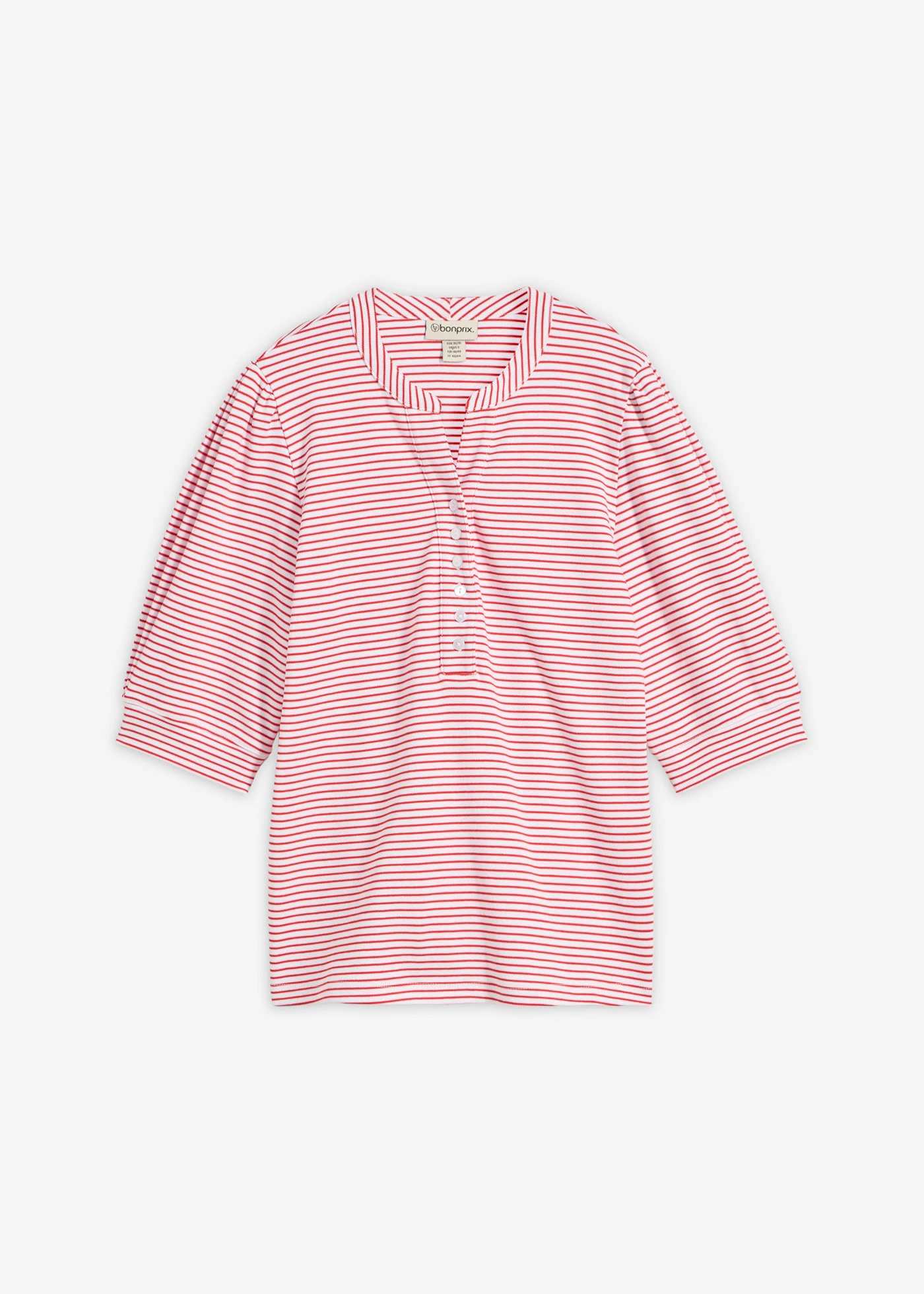 Shirt van puur biologisch katoen • wit-aardbeirood gestreept • bonprix online shop