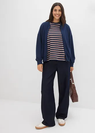 Tricou din bumbac organic 100% • bleumarin-maro castaniu-alb perlat • magazin bonprix