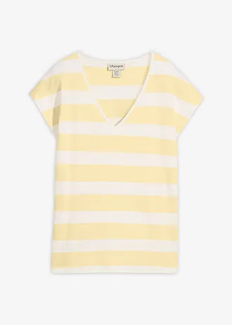 Gestreept shirt • wolwit/lichtgeel gestreept • bonprix online shop