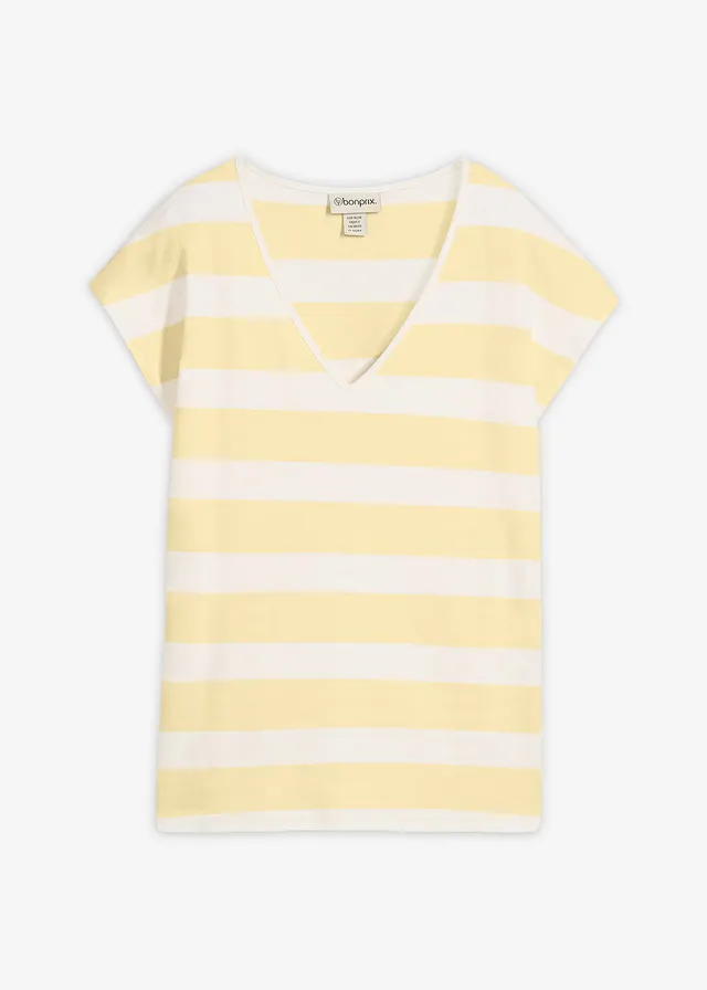 Gestreept shirt • wolwit/lichtgeel gestreept • bonprix online shop